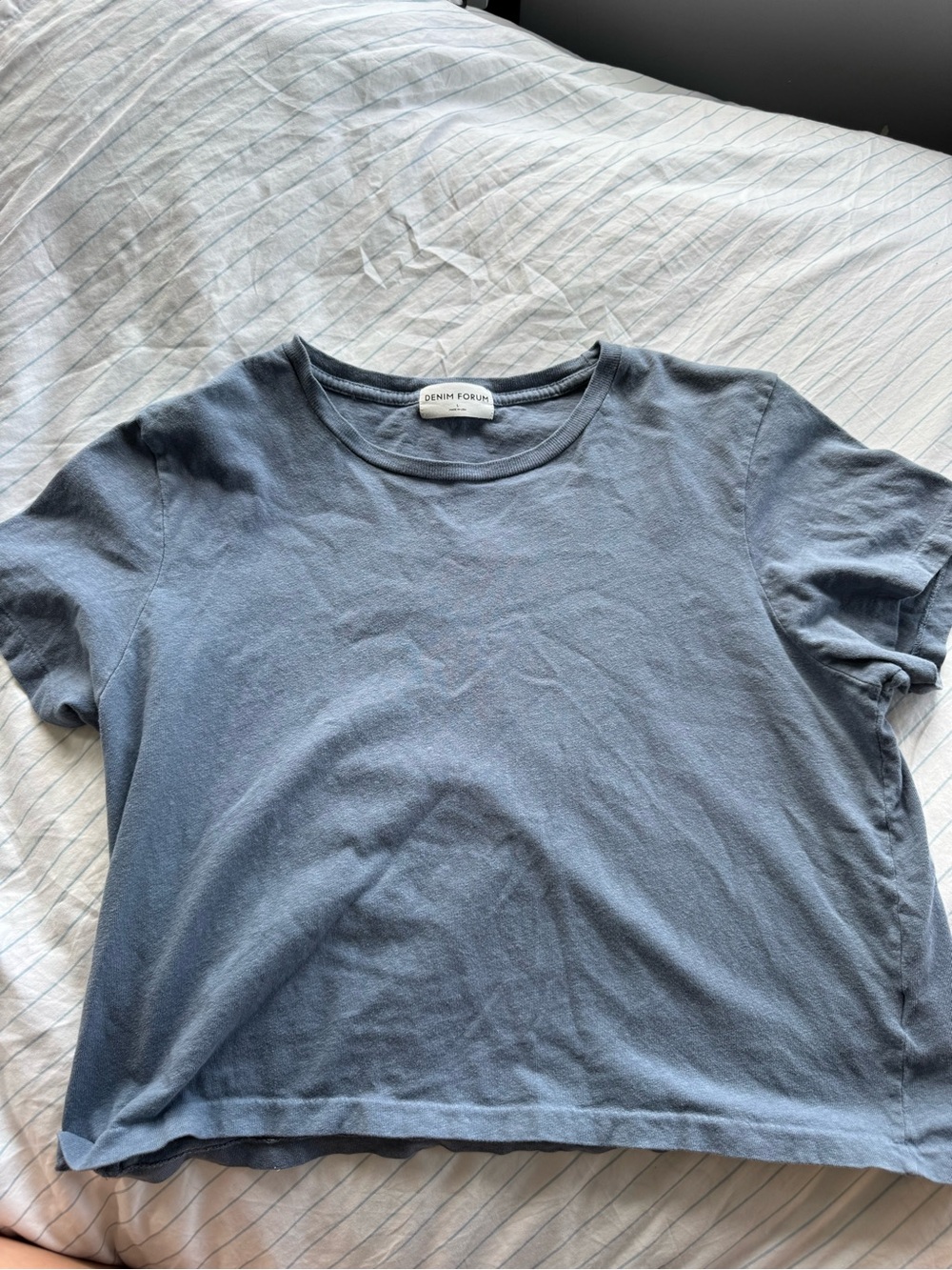 Denim Forum Classic Crewneck Tee in Slate Blue size: L - Picture 4 of 7